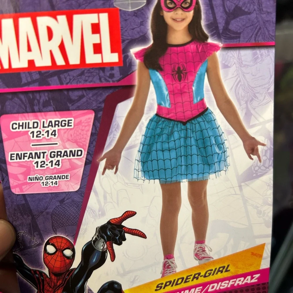 Kids Spider Costume - Pink and Blue Large 12-14